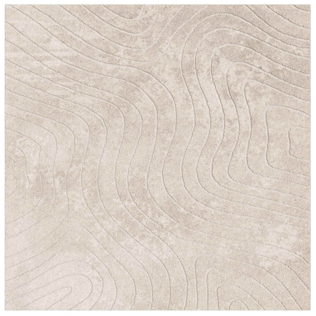 Områdetæpper Firkantet PALMERAS Beige 240 x 240 cm Polyester