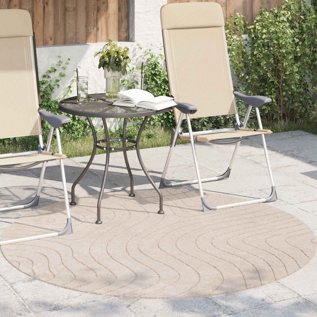 Områdetæpper Rund PALMERAS Beige Ø 160 CM Polyester