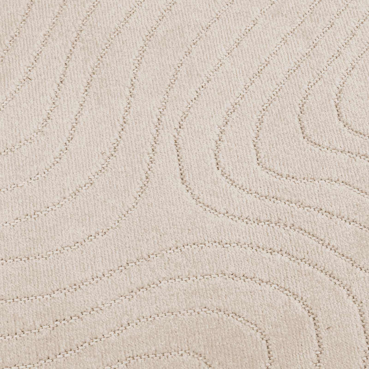 Områdetæpper Rund PALMERAS Beige Ø 160 CM Polyester