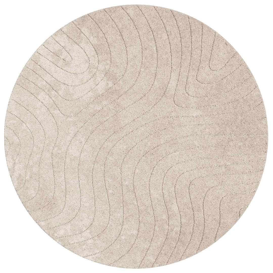 Områdetæpper Rund PALMERAS Beige Ø 160 CM Polyester