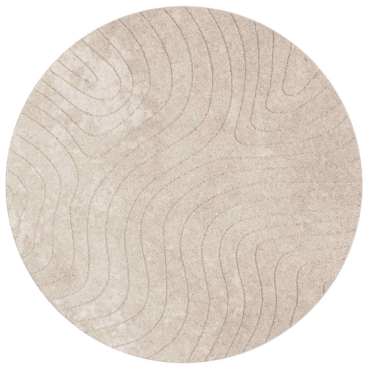 Områdetæpper Rund PALMERAS Beige Ø 160 CM Polyester