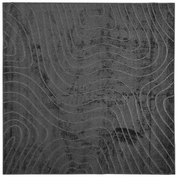 Områdetæpper Firkantet PALMERAS Antracit 120 x 120 cm Polyester