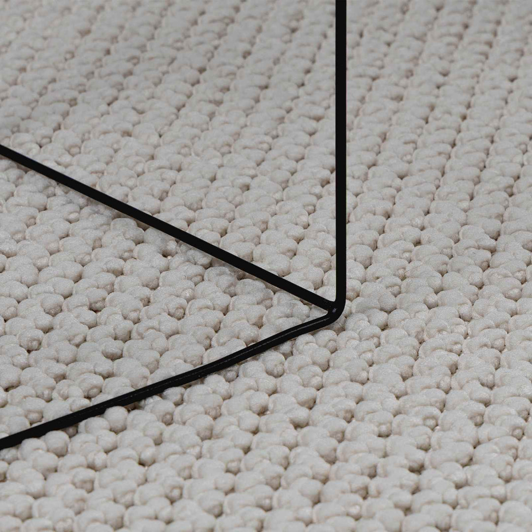 Områdetæpper Rektangulær LUGO Creme 170 x 120 cm Polyester