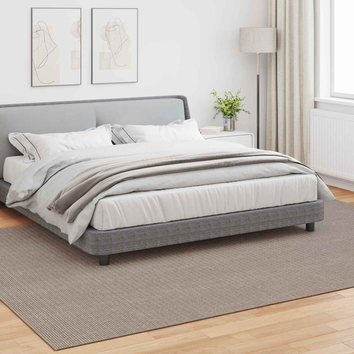 Områdetæpper Rektangulær LUGO Gråbrun 200 x 280 cm Polyester