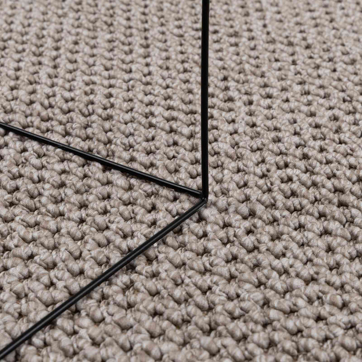 Områdetæpper Rund LUGO Gråbrun Ø 120 CM Polyester