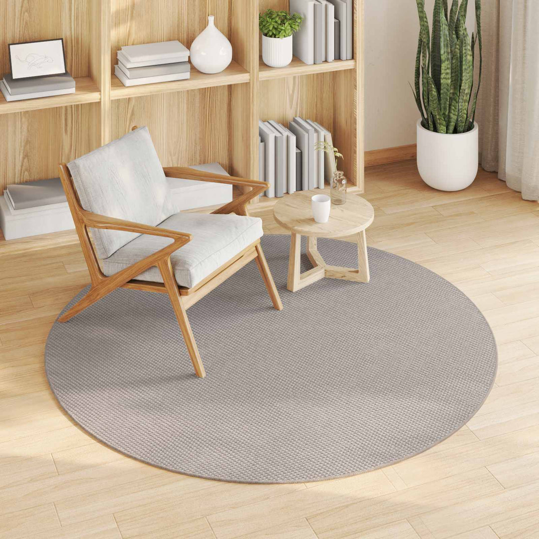 Områdetæpper Rund LUGO Creme og Taupe Ø 120 CM Polyester