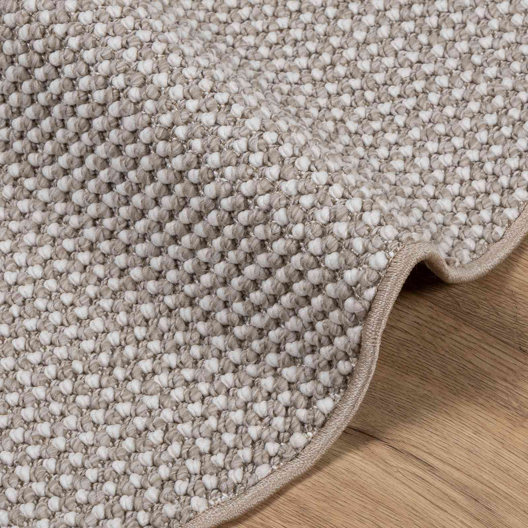 Områdetæpper Rund LUGO Creme og Taupe Ø 160 CM Polyester