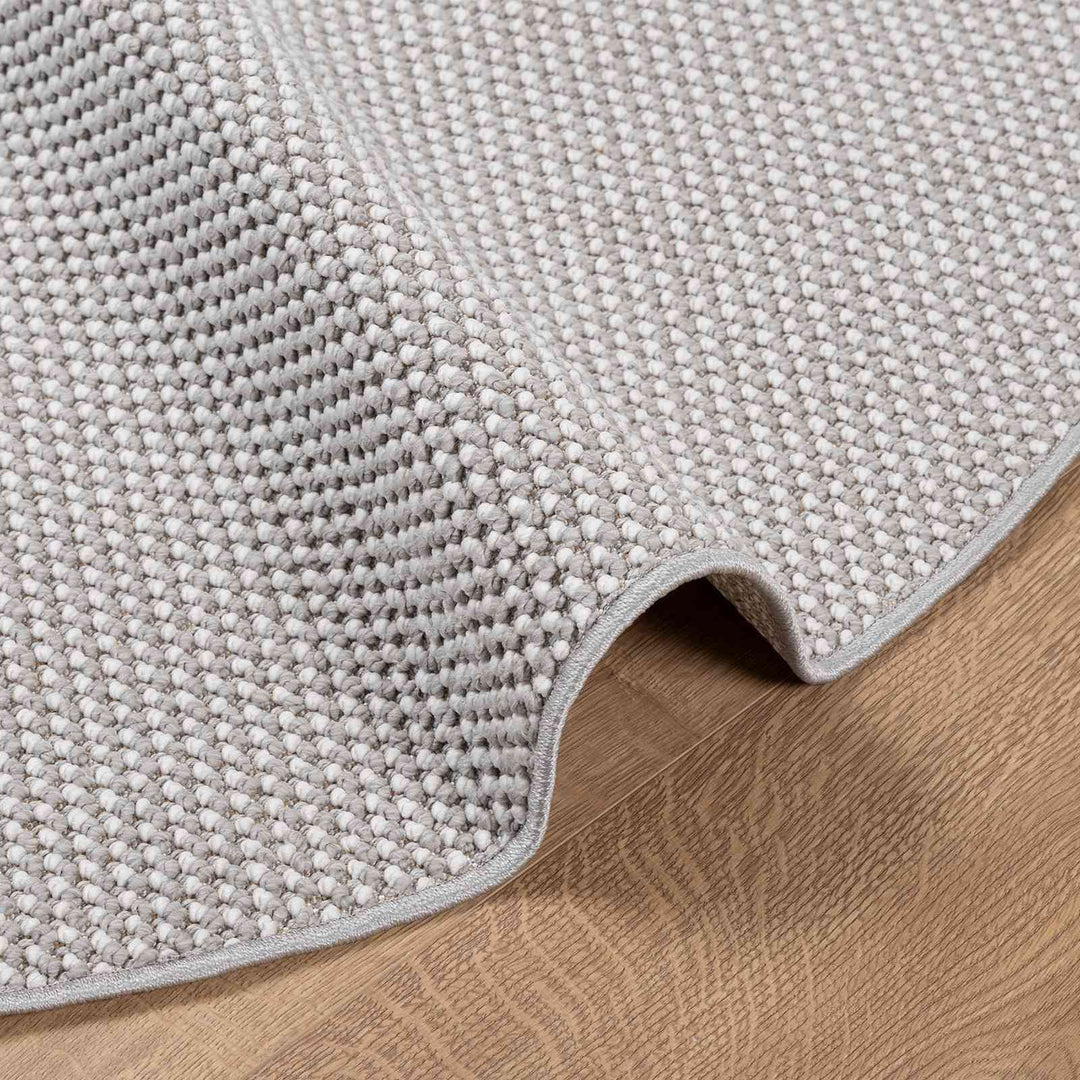 Områdetæpper Rund LUGO Creme og grå Ø 120 CM Polyester