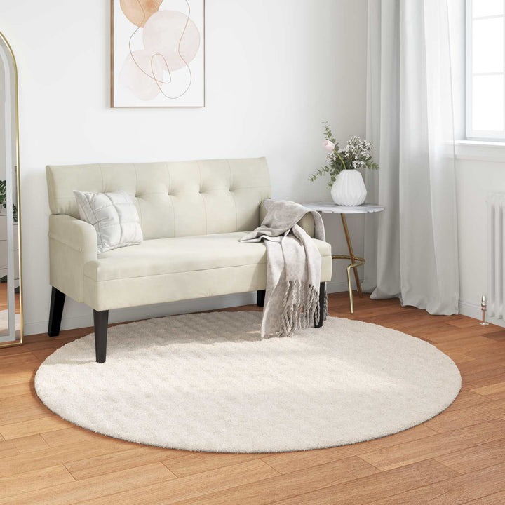 Områdetæpper Rund SIROLO Creme Ø 120 CM Polyester