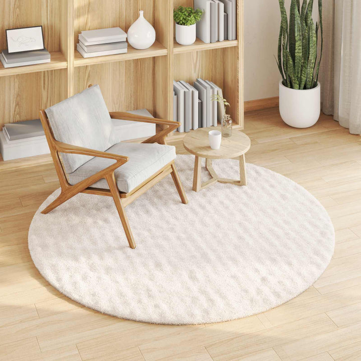 Områdetæpper Rund SIROLO Creme Ø 120 CM Polyester