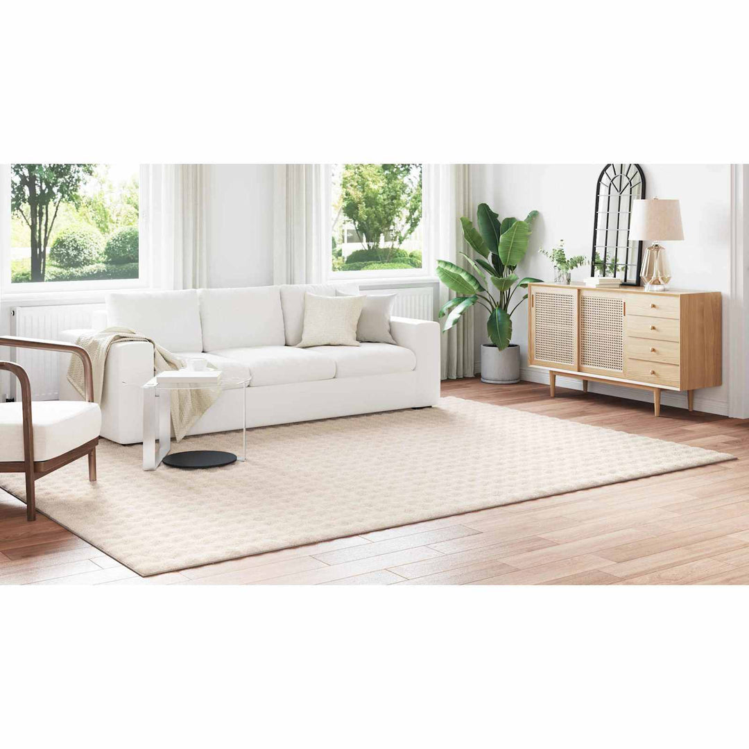 Områdetæpper Rektangulær SIROLO Beige 340 x 240 cm Polyester