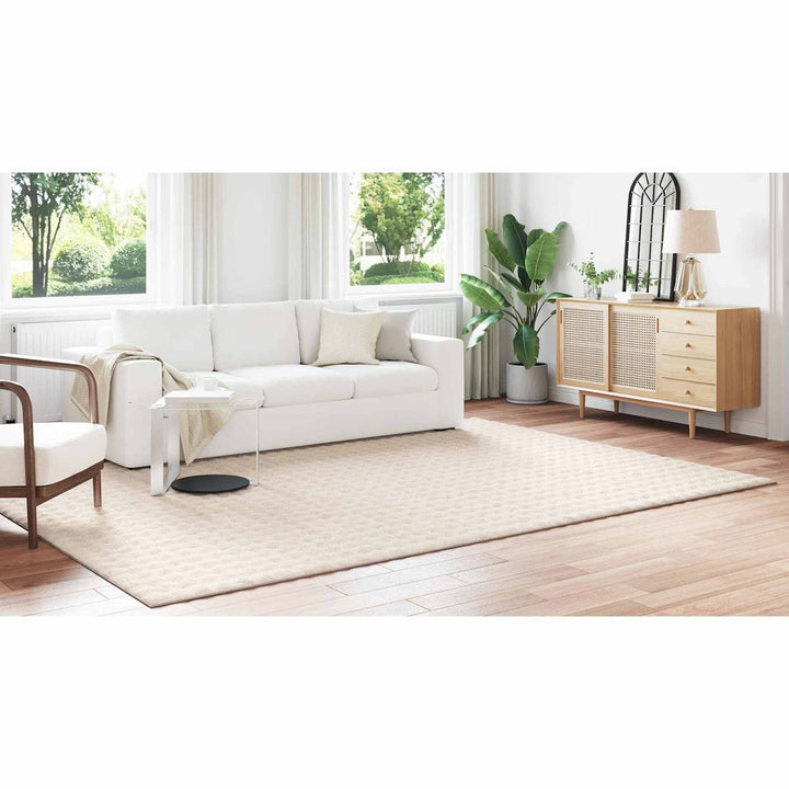 Områdetæpper Rektangulær SIROLO Beige 340 x 240 cm Polyester