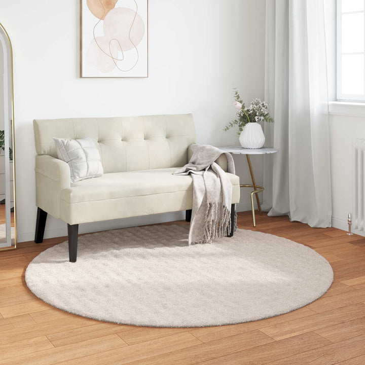 Områdetæpper Rund SIROLO Beige Ø 120 CM Polyester