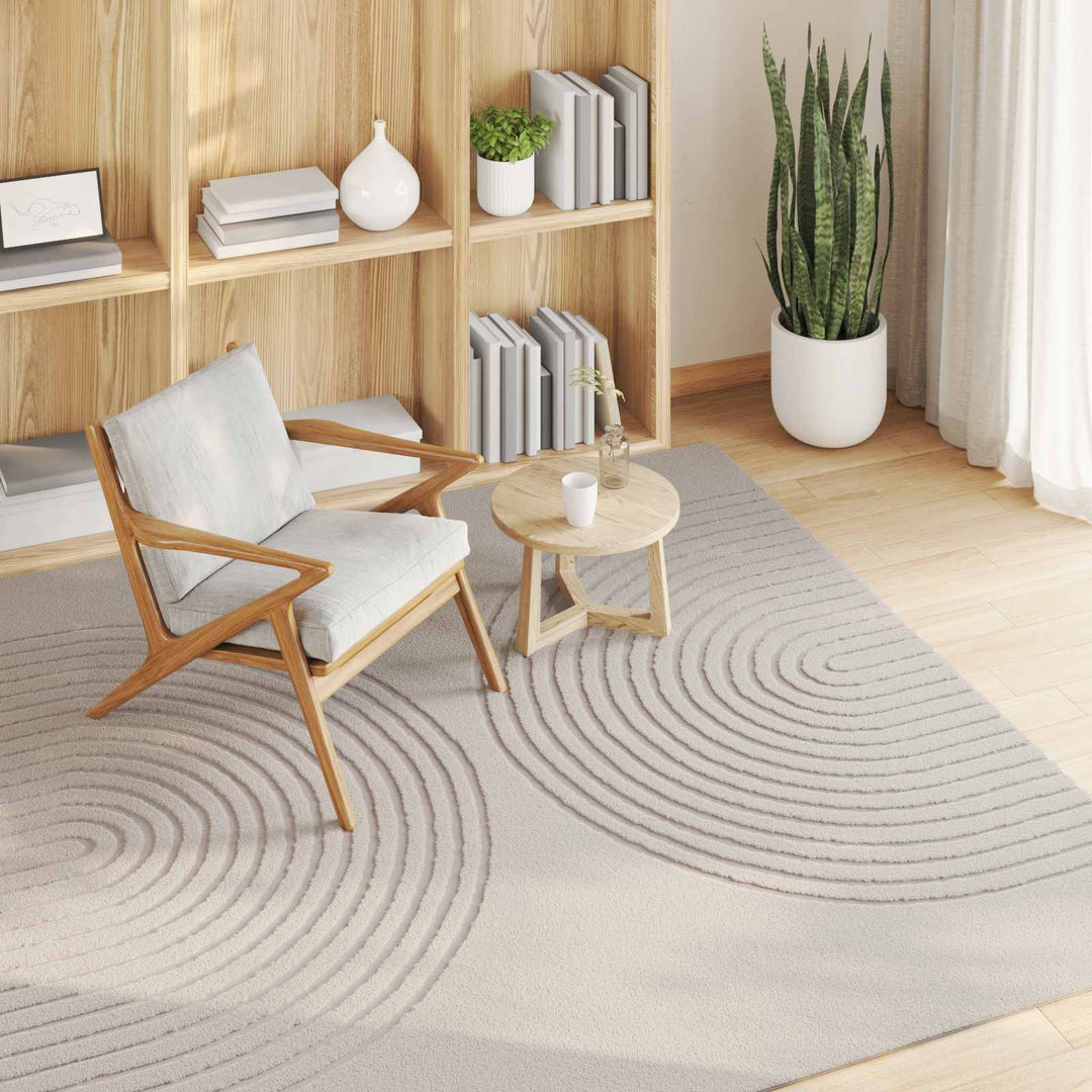 Indendørs tæppe GALATI Cremefarvet 200 x 200 cm Polyester