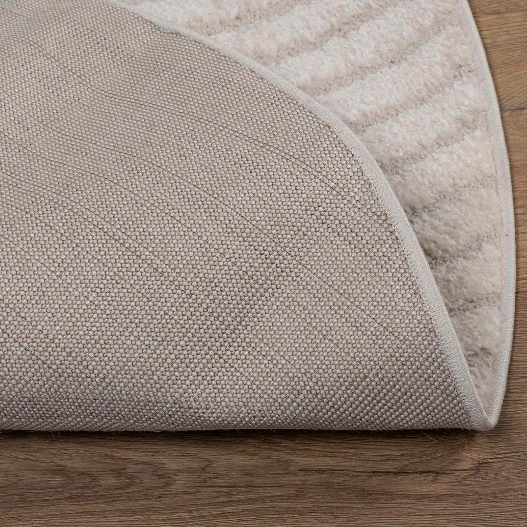 Indendørs tæppe GALATI Cremefarvet Ø 160 CM Polyester