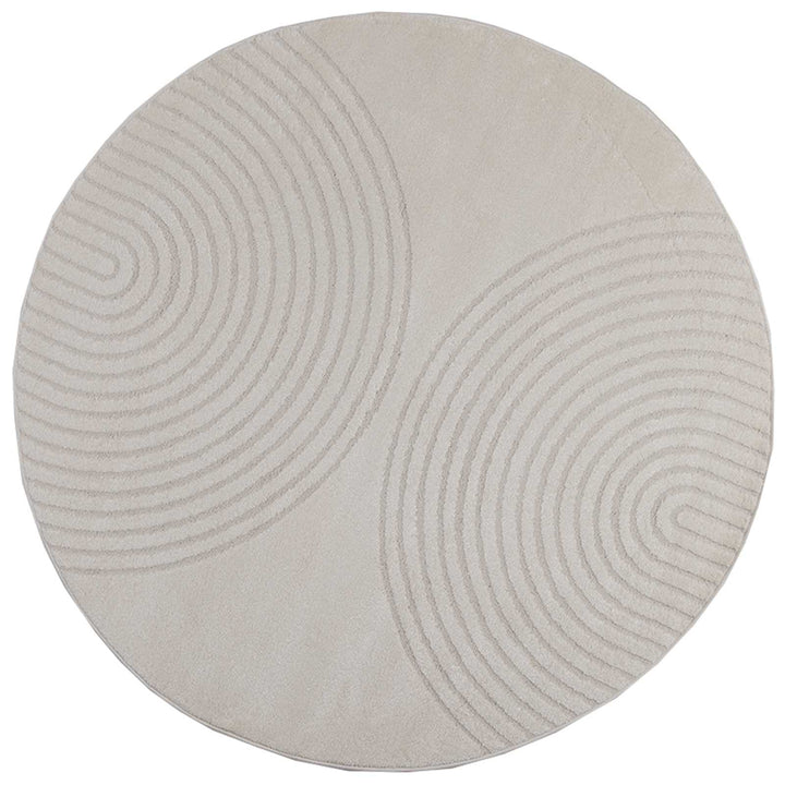Områdetæpper Rund GALATI Creme Ø 160 CM Polyester