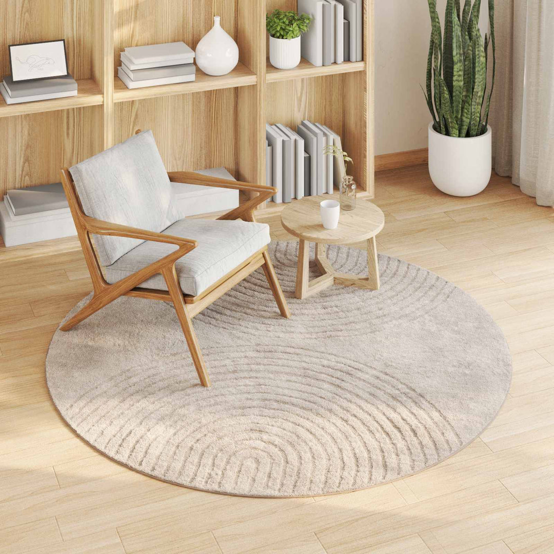 Indendørs tæppe GALATI Beige Ø 200 CM Polyester
