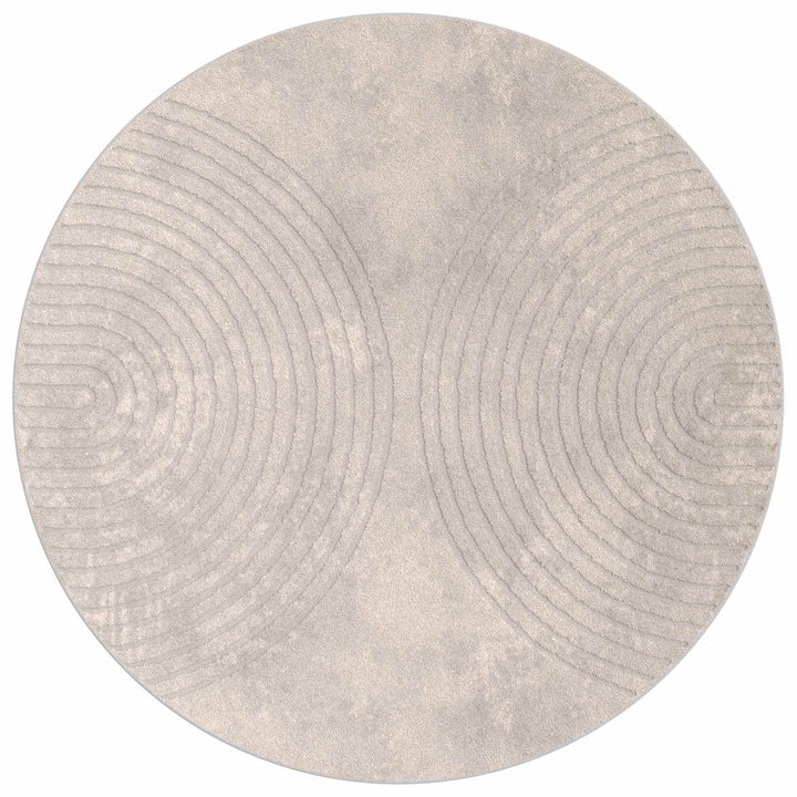 Områdetæpper Rund GALATI Beige Ø 200 CM Polyester