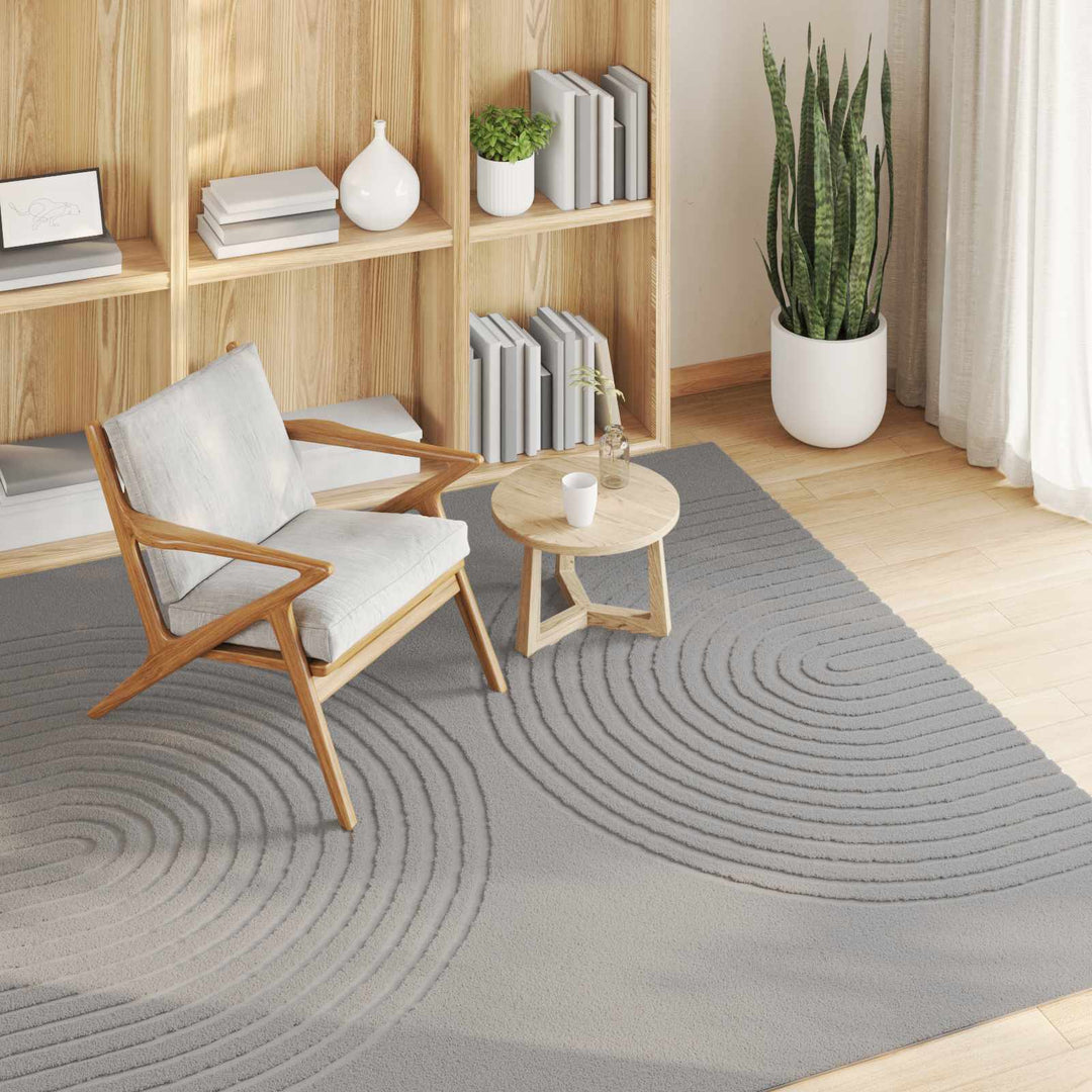 Indendørs tæppe GALATI Grå 200 x 200 cm Polyester