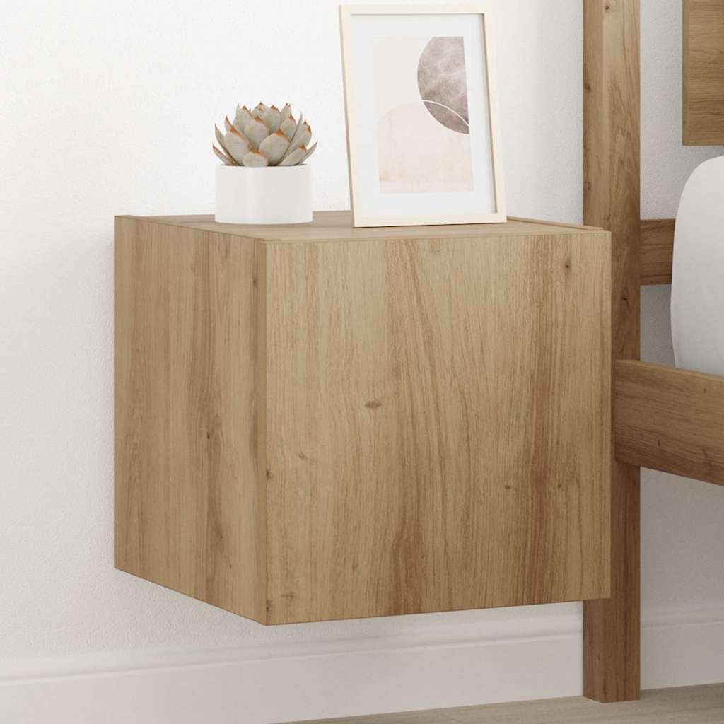 TV vægskab med LED Artisan eg 30,5 x 35 x 30 cm Konstrueret træ