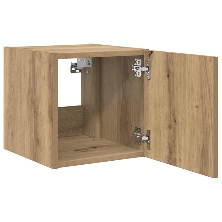 TV vægskab med LED Artisan eg 30,5 x 35 x 30 cm Konstrueret træ