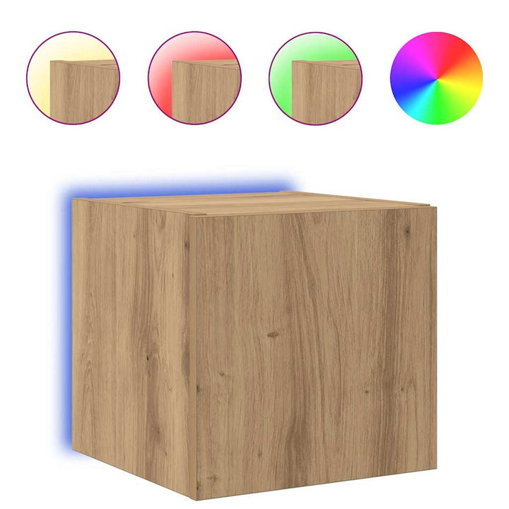 TV vægskab med LED Artisan eg 30,5 x 35 x 30 cm Konstrueret træ