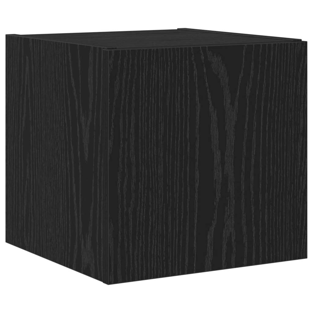 TV vægskab med LED Sort eg 30,5 x 35 x 30 cm Konstrueret træ
