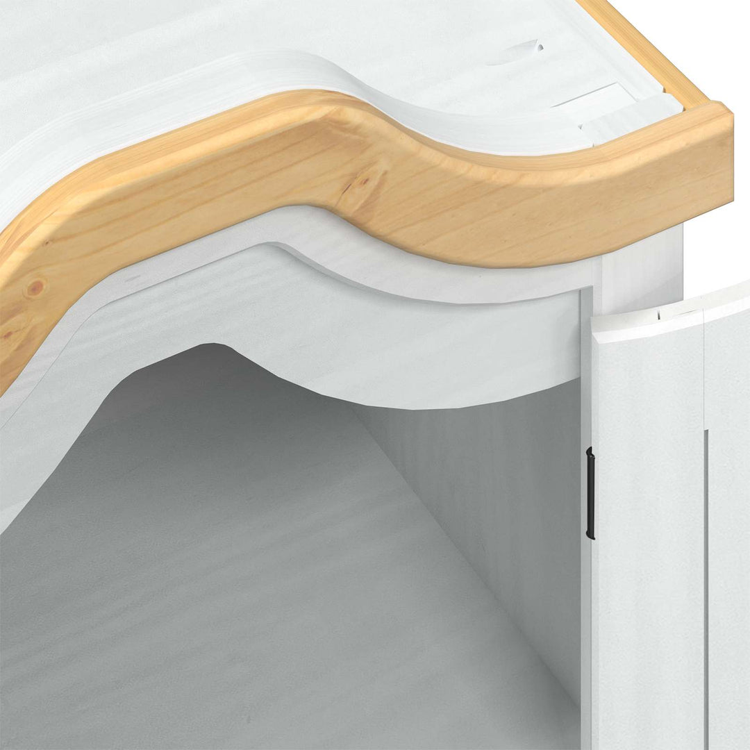 Garderober med hylde Hvid 55 x 52 x 170 cm Massiv fyrretræ