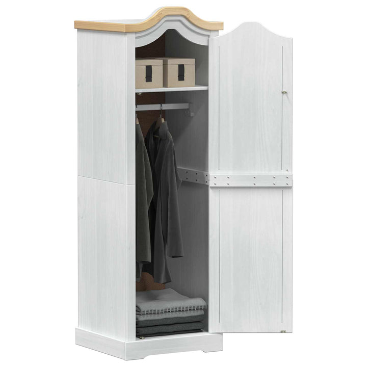 Garderober med hylde Hvid 55 x 52 x 170 cm Massiv fyrretræ
