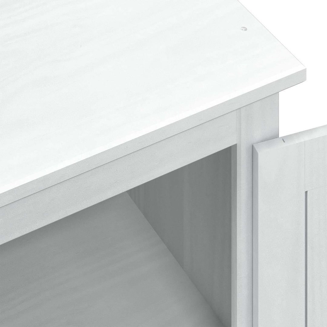 Garderober med skuffe Hvid 55 x 50 x 170 cm Massiv fyrretræ