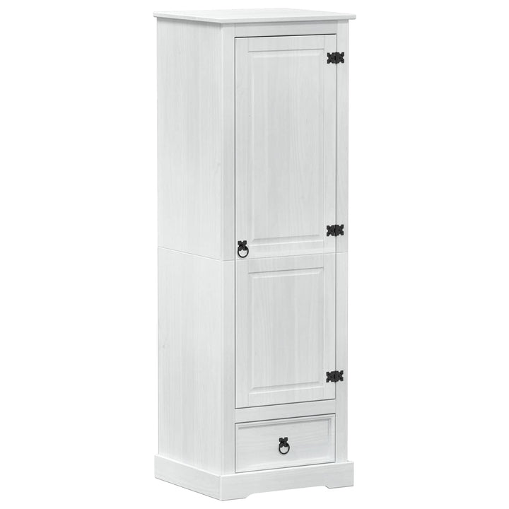 Garderober med skuffe Hvid 55 x 50 x 170 cm Massiv fyrretræ