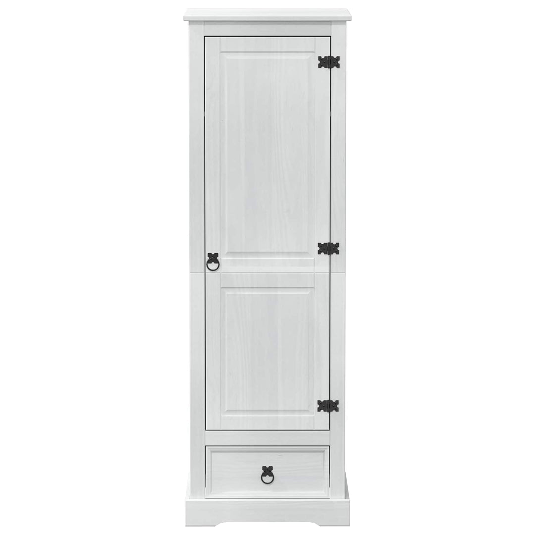 Garderober med skuffe Hvid 55 x 50 x 170 cm Massiv fyrretræ