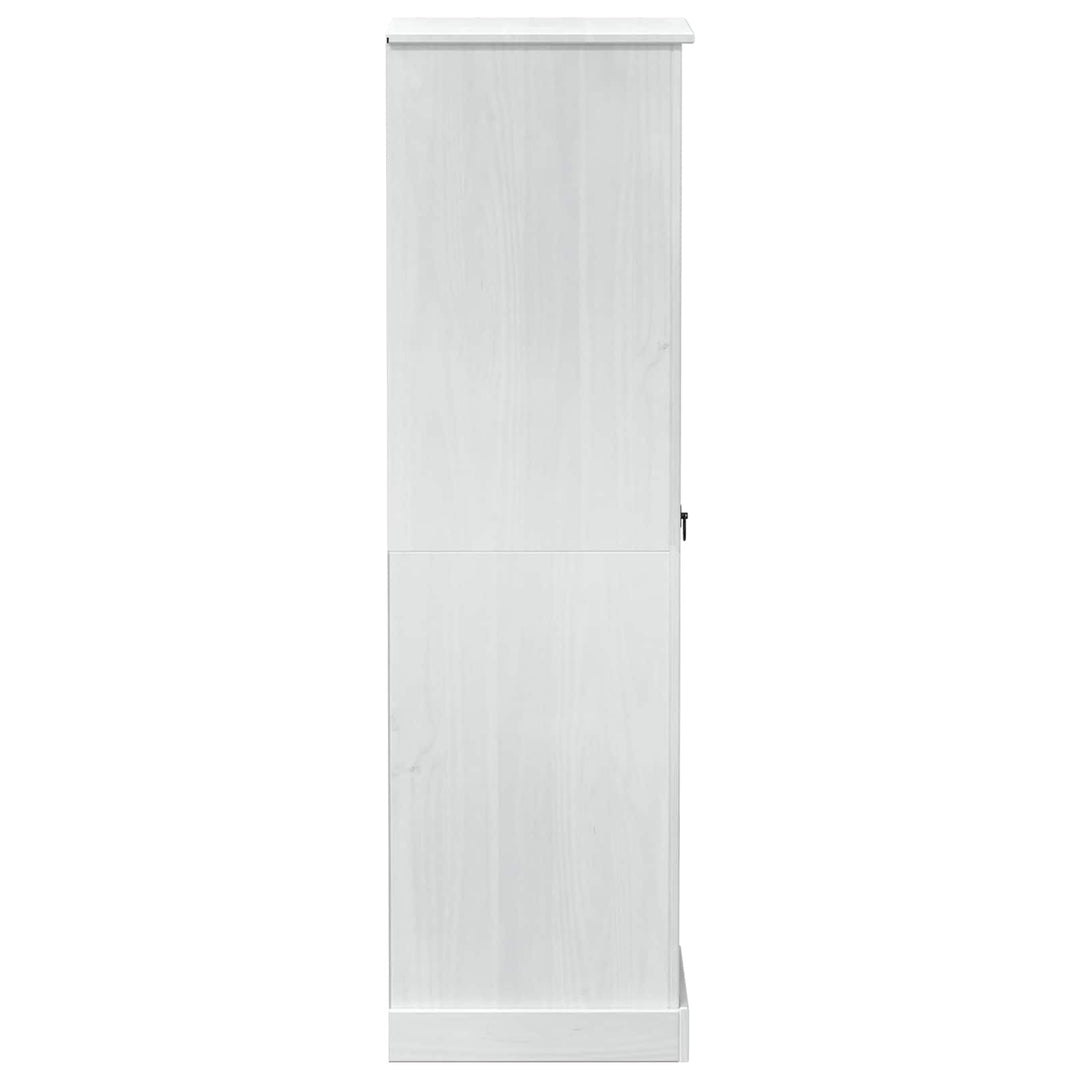Garderober med skuffe Hvid 55 x 50 x 170 cm Massiv fyrretræ
