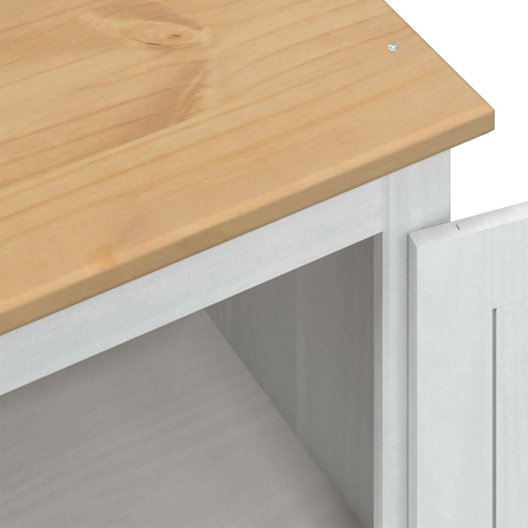 Garderober med skuffe Hvid 55 x 38 x 170 cm Massiv fyrretræ