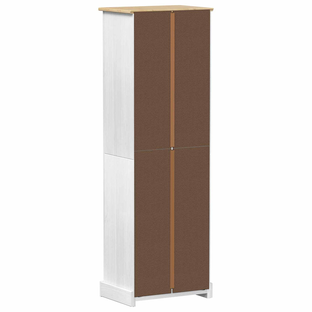 Garderober med skuffe Hvid 55 x 38 x 170 cm Massiv fyrretræ