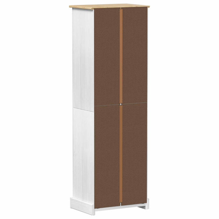 Garderober med skuffe Hvid 55 x 38 x 170 cm Massiv fyrretræ