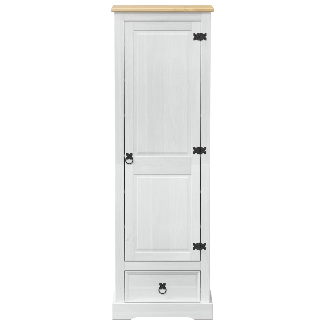 Garderober med skuffe Hvid 55 x 38 x 170 cm Massiv fyrretræ