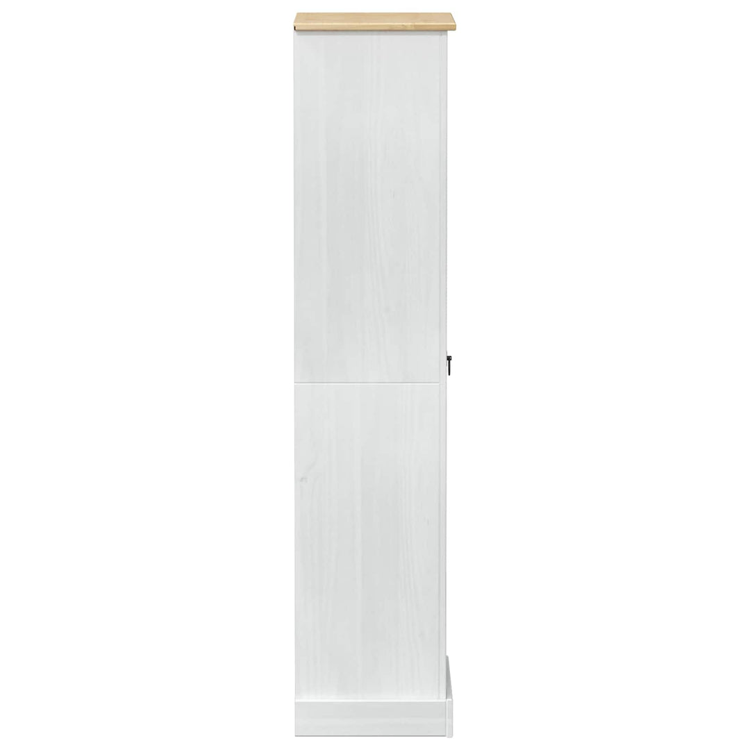 Garderober med skuffe Hvid 55 x 38 x 170 cm Massiv fyrretræ