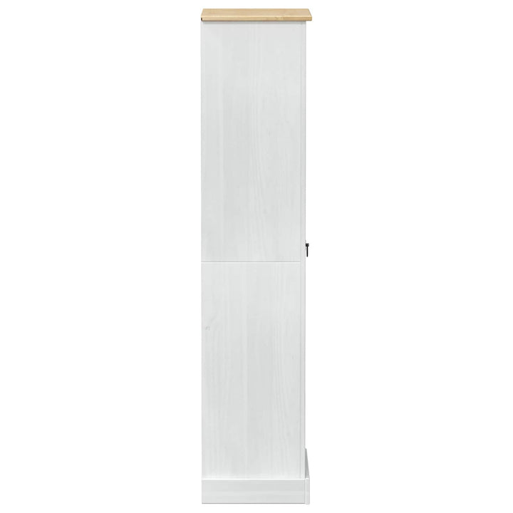 Garderober med skuffe Hvid 55 x 38 x 170 cm Massiv fyrretræ