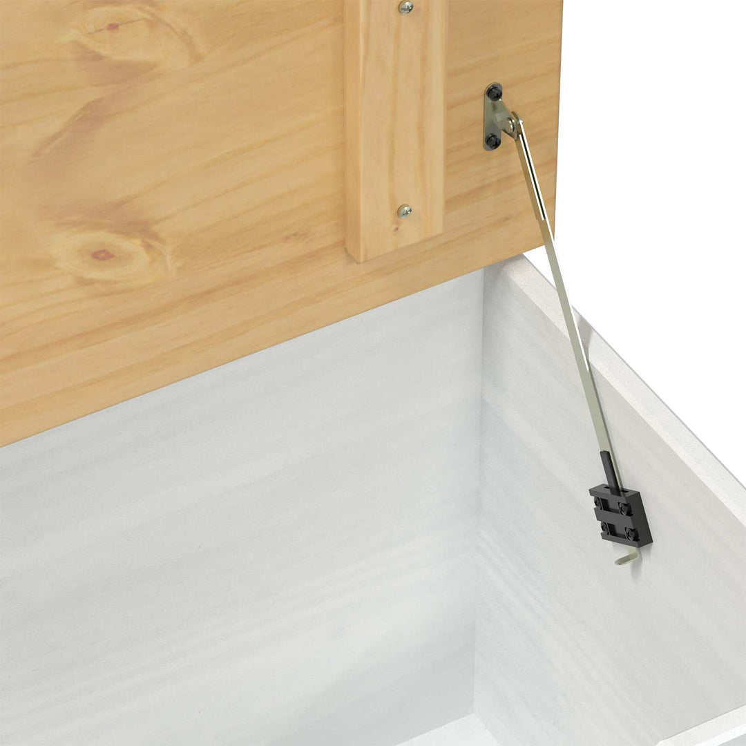 storage box med skuffe Hvid 90 x 78 x 45 cm Massiv fyrretræ