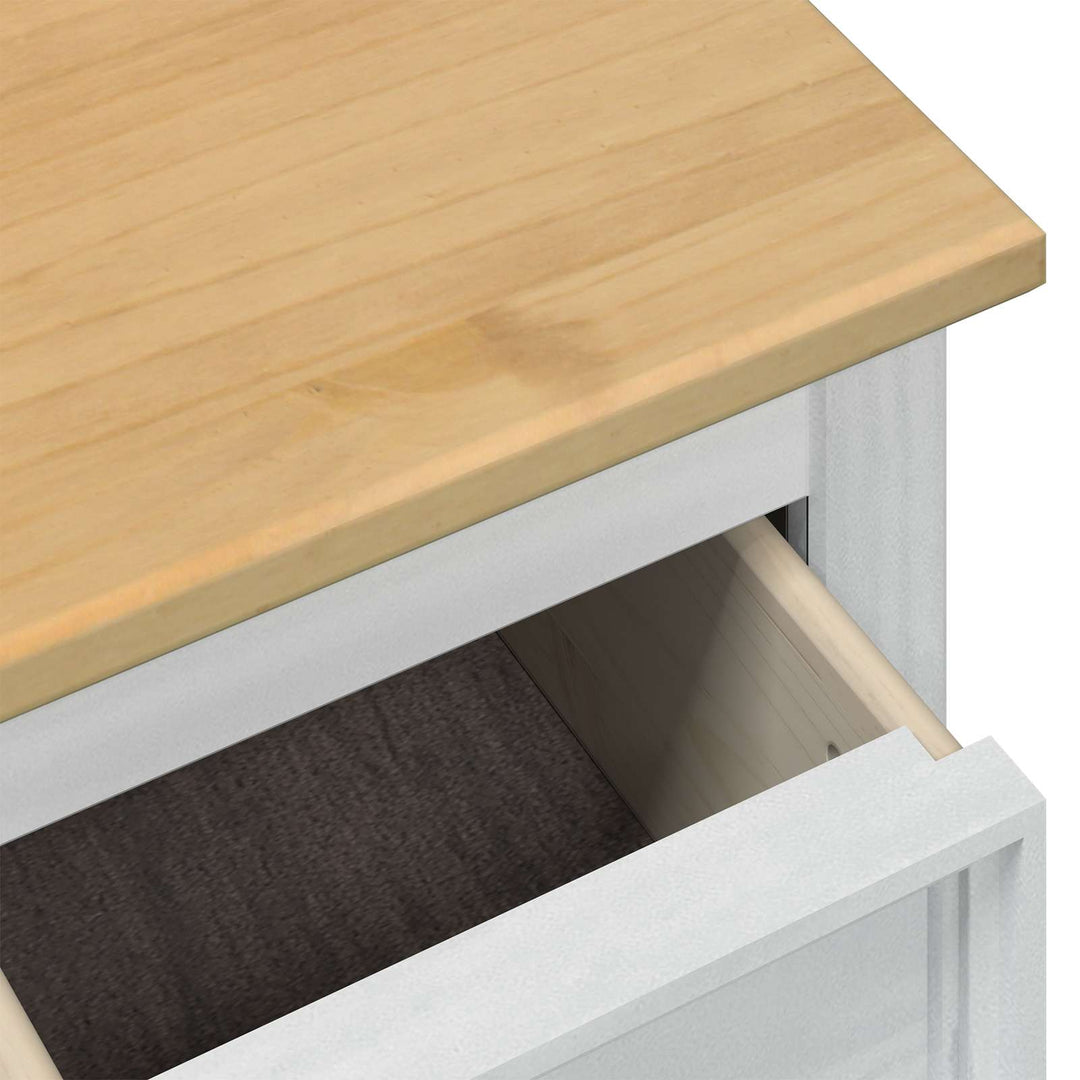 storage box med skuffe Hvid 90 x 78 x 45 cm Massiv fyrretræ