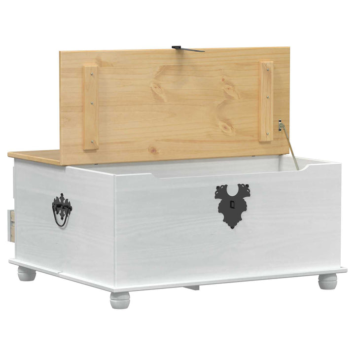 storage box med skuffe Hvid 90 x 78 x 45 cm Massiv fyrretræ