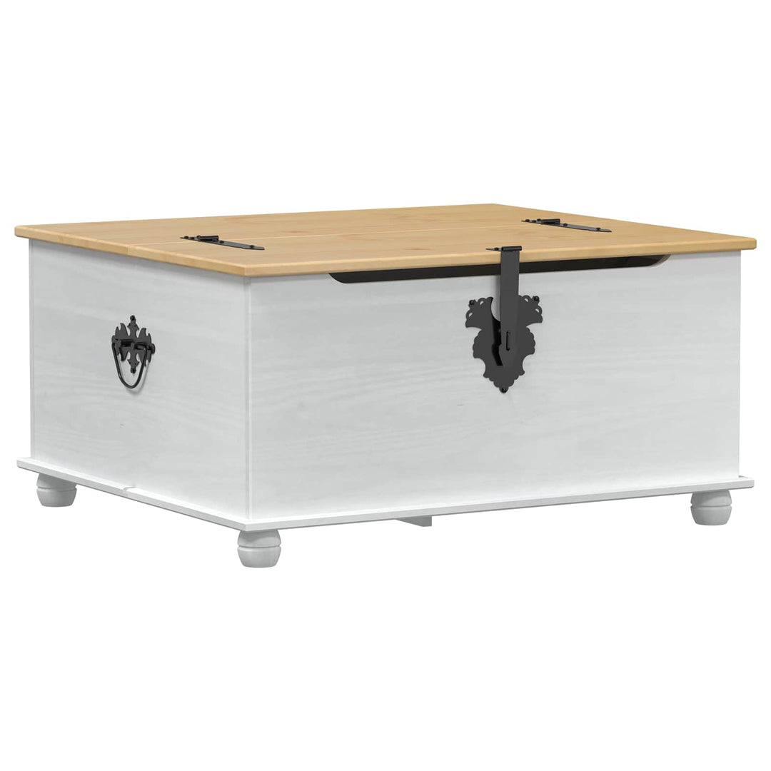 storage box med skuffe Hvid 90 x 78 x 45 cm Massiv fyrretræ