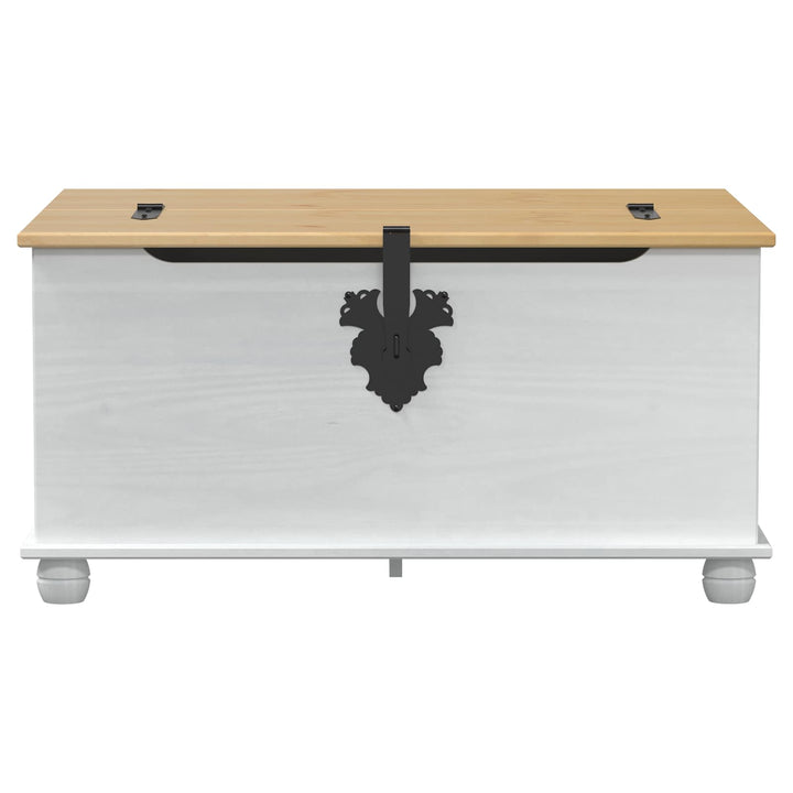 storage box med skuffe Hvid 90 x 78 x 45 cm Massiv fyrretræ