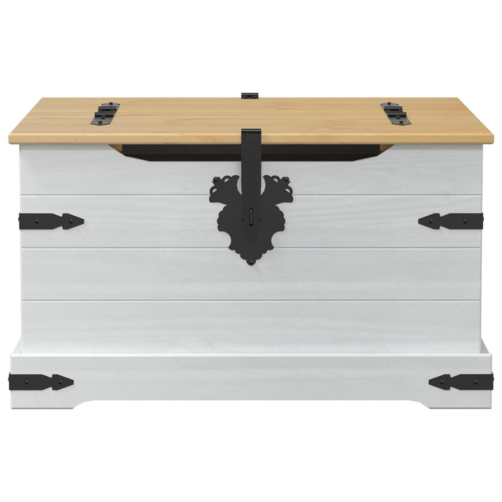 storage box med hylde Hvid 78 x 78 x 45 cm Massiv fyrretræ