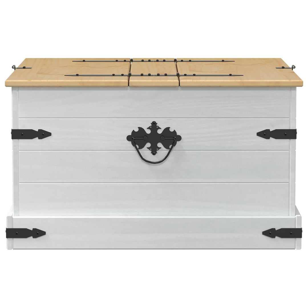 storage box med hylde Hvid 78 x 78 x 45 cm Massiv fyrretræ
