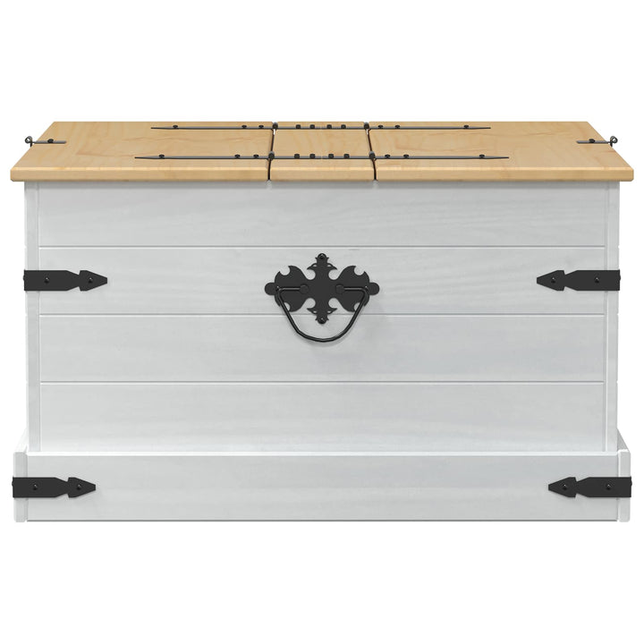 storage box med hylde Hvid 78 x 78 x 45 cm Massiv fyrretræ