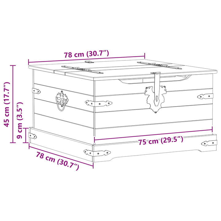storage box med hylde Hvid 78 x 78 x 45 cm Massiv fyrretræ