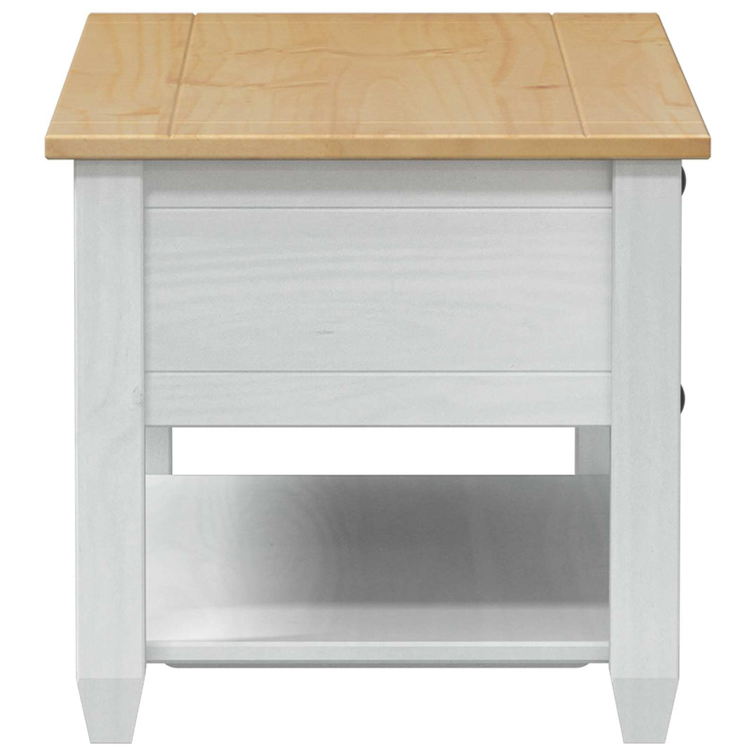 Sofabord med skuffe Hvid 100 x 48 x 45 cm Massivt fyrretræ