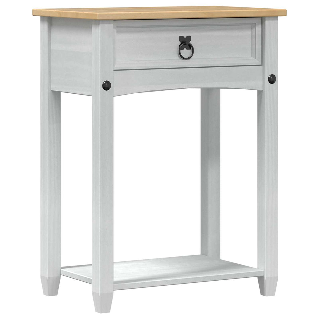 Konsolbord med skuffe Hvid 55 x 35 x 73 cm Massiv fyrretræ